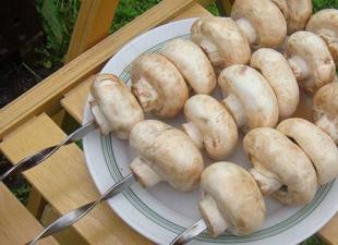 How to cook champignons on the grill