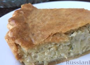 Пирог с плавленым сыром и луком Закусочный пирог с сыром и луком