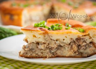Pie with canned fish: variations Recipe for a delicious pie with canned fish