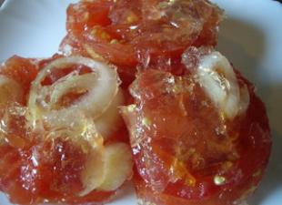 Rezepte für tolle Tomaten in Gelee für den Winter mit Sterilisation und ohne sich die Finger abzulecken